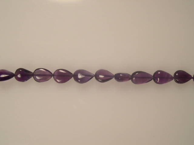 Amethyst Beads String - Tear Drop Shape