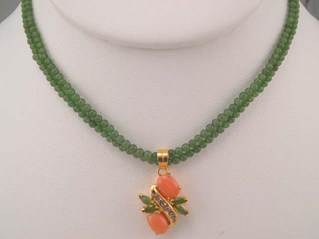 jade 2mm 2 layers with pendant