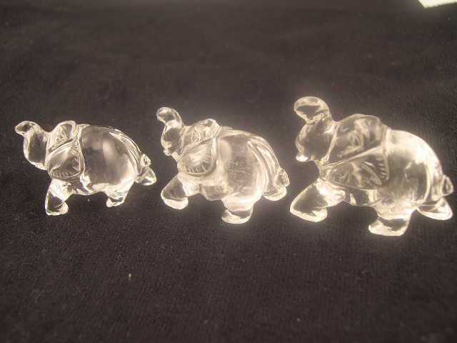 Elephants carved in crystal