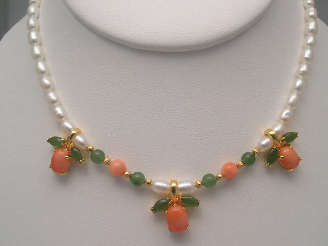 coral jade necklace