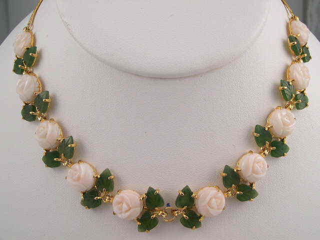 white coral rose necklace